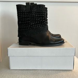 SCHUTZ BEAD-EMBELLISHED BOOTS